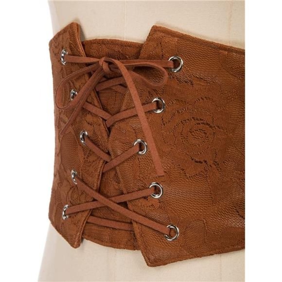 WOMEN'S Elastic Stretch Corset Waist Cincher Belt Coffee - Picture 3 of 6